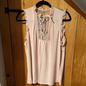 Express Blush Lace Detail Blouse